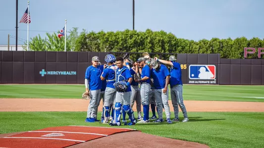 Seton Hall baseball practicing at Prasco Park before the BIG EAST Tournament