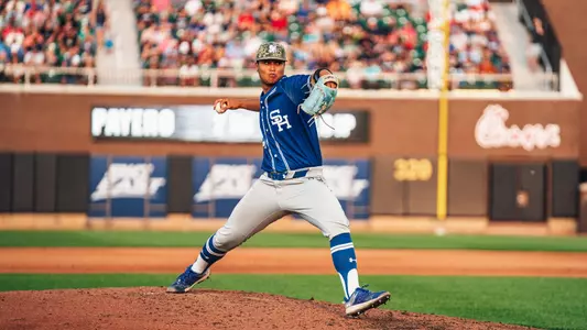 Nick Payero pitching in the BIG EAST Tournament against Xavier