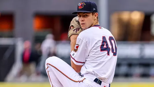 David Festa pitching for the Wichita Wind Surge