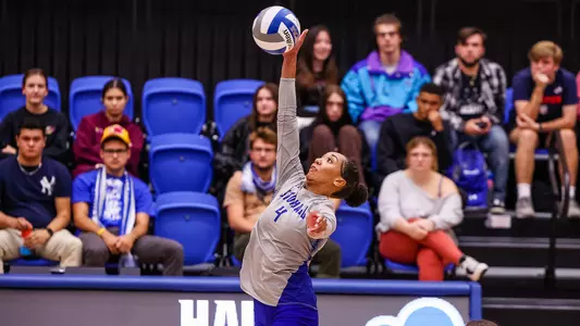 Perri Lucas attacks during a match in 2022.