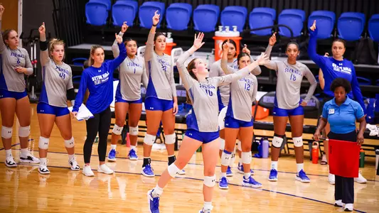 Jenna Walsh serves up set point against NJIT on Aug. 30