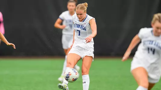 Phoebe Hampson takes a kick against Binghamton