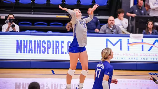 Jenna Walsh spikes the ball against NJIT on Aug. 31.