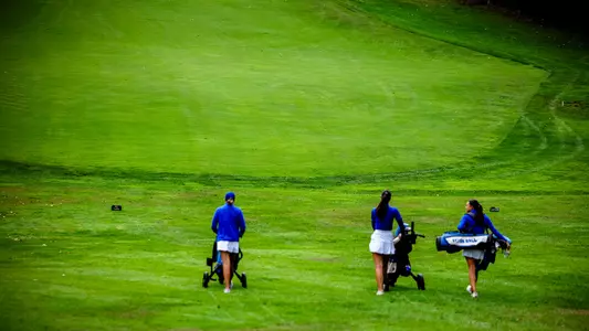Seton Hall women's golf team walks to the next hole during a practice round in the fall of 2024