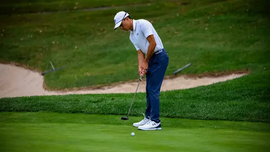Patrick Kahanek takes a putt during a practice round in the fall of 2024.