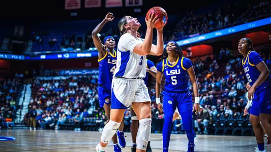 Faith Masonius attempts to lay the ball up against LSU on Dec. 17