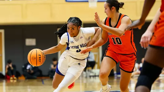 Jada Eads drives past a defender against Princeton on Nov. 21