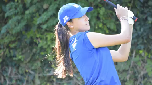 Ana Sarrias Pro takes a swing during a practice round in the fall of 2023