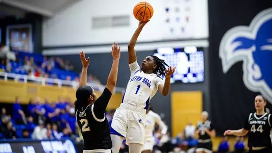 Sha'Lynn Hagans puts up a shot against Xavier on Feb. 10