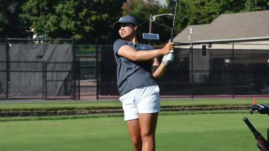 Renee Rane takes a swing during a practice round in the fall of 2023