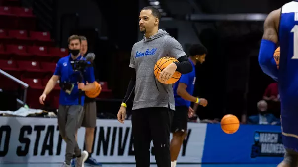 Donald Copeland at practice before the NCAA Tournament in San Diego in 2022