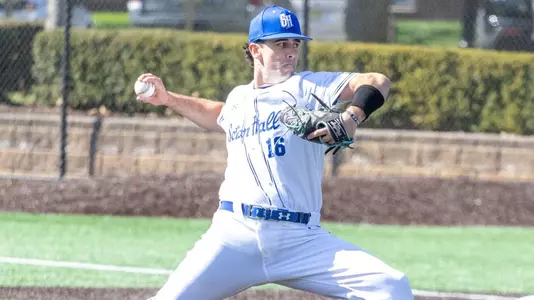 Ryan Reich throws a pitch against Stony Brook