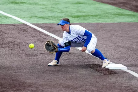Olivia Gilbert Catching a Throw at First Base