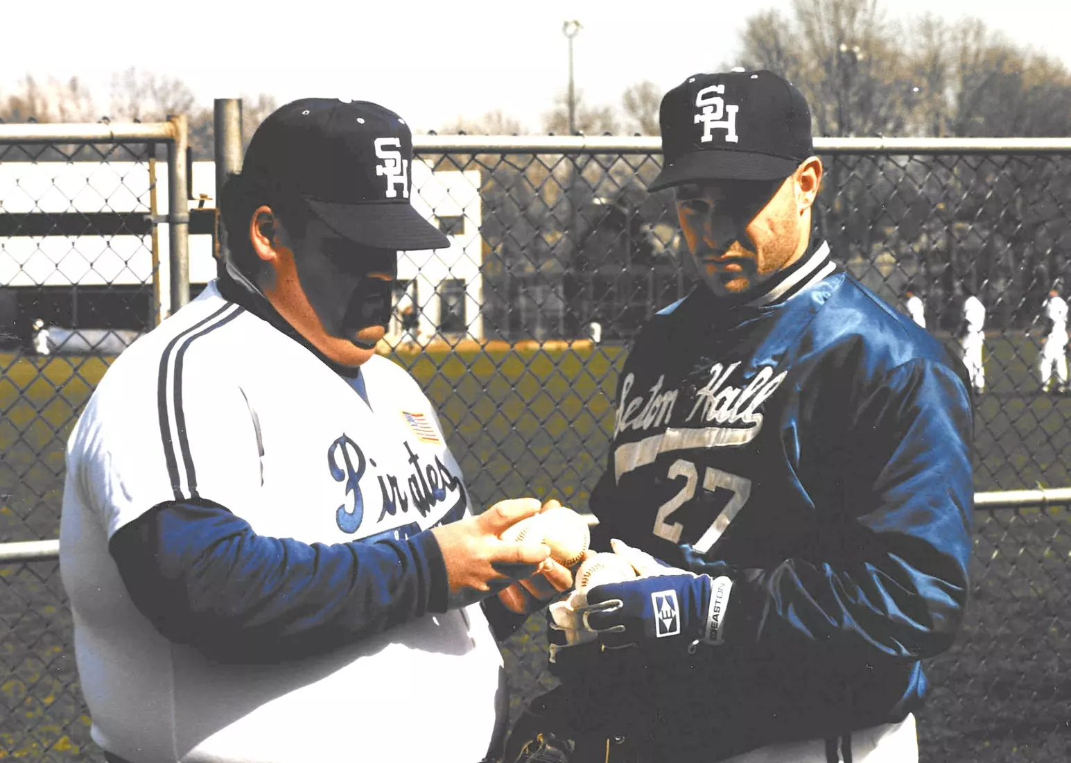 Michael Cocco in the Seton Hall bullpen before a game in 1988.