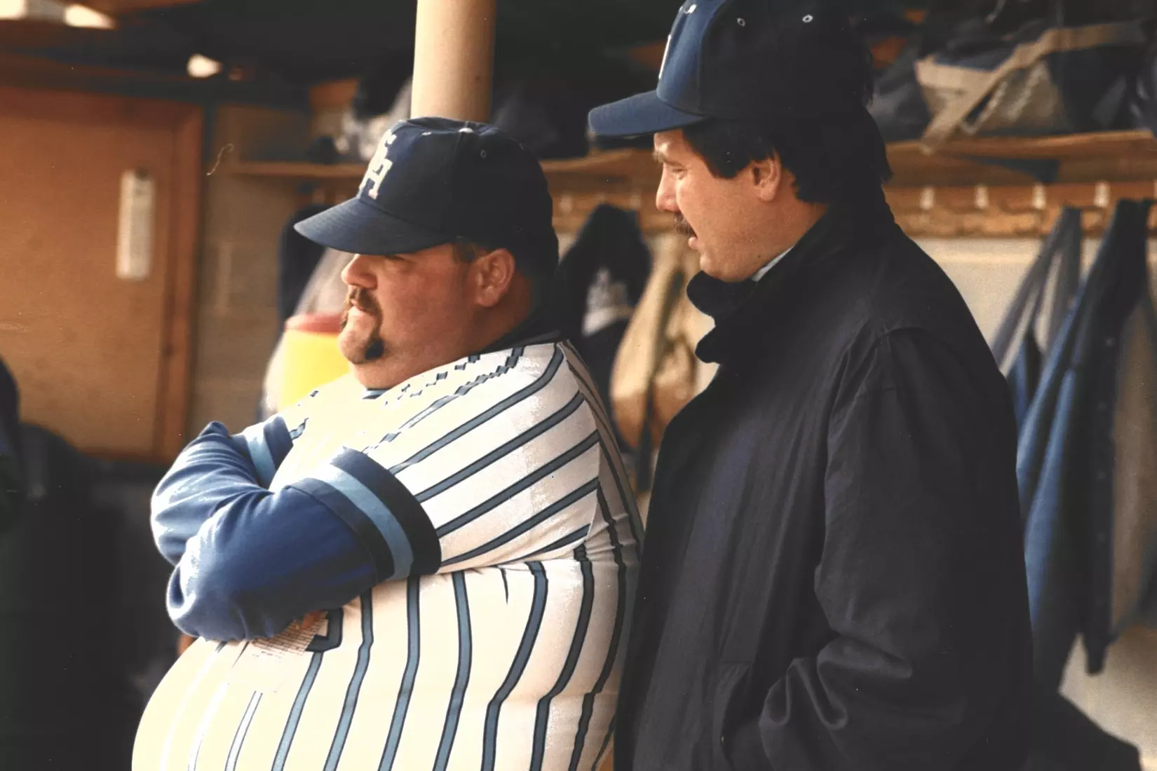 Michael Cocco stands in the Seton Hall dugout during the 1989 baseball season.