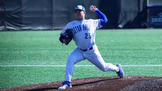 Jackson Balzan throws a pitch against UMass