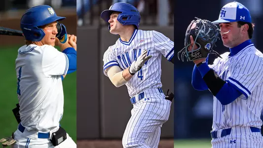 Seton Hall baseball's three CSC Academic All-District selections; Jonathan Luders, Zack Sylvester and Ryan Reich