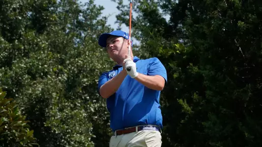 Angus O'Brien tees off during the Golfweek Fall Challenge on Sept. 10.