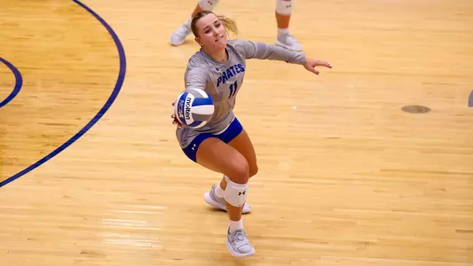 Maddie Klungel tries to dig the ball against Sacred Heart on Sept. 6