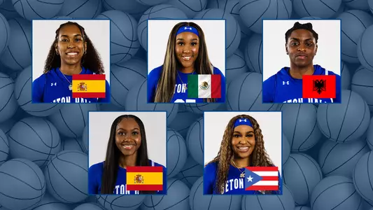 A graphic showing five former Pirates that have signed professional contracts and those respective country flags.