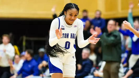Jada Eads applauds during Seton Hall's game against Georgetown on Jan. 4