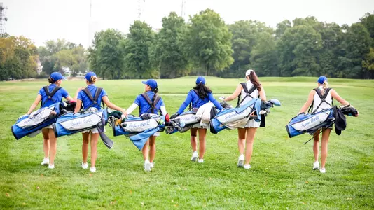 The Seton Hall women's golf team walks down the fairway during a practice round in the fall of 2025.