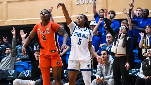 Savannah Catalon hits a three pointer with 40 seconds left against Auburn on Dec. 14.