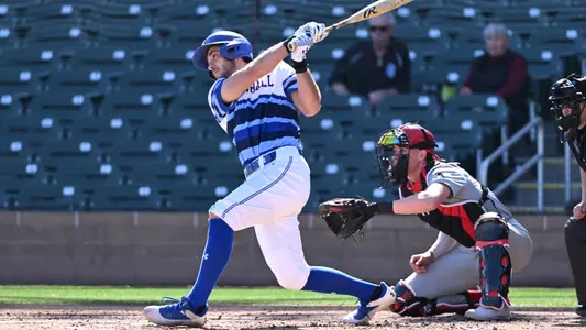 Ryan Frontera takes a swing at the MLB Desert Invitational against Austin Peay