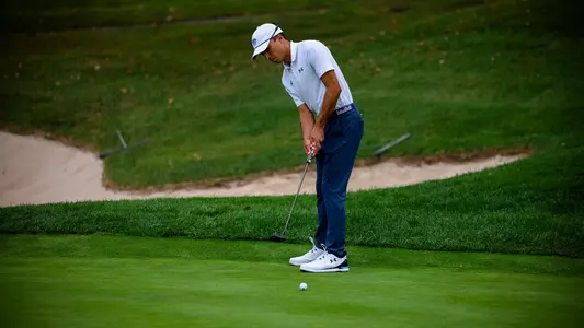 Patrick Kahanek putts during a practice round in the fall of 2024