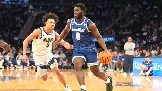 Dylan Addae-Wusu takes it to the rim against Villanova at Madison Square Garden