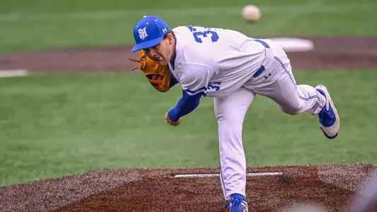 Patrick Benn throws a pitch against Wagner