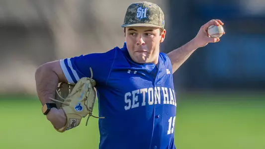 John Downing throws a pitch against Saint Joseph's