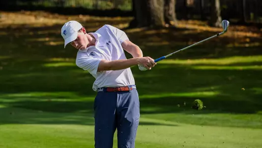 David Lally hits a shot during a practice round in the fall of 2024