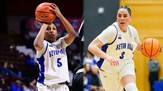 A graphic showing Savannah Catalon and Faith Masonius split down the middle