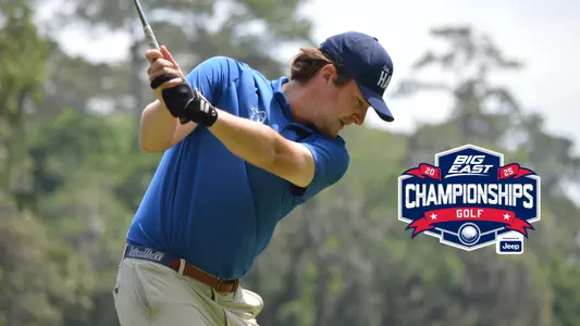 George Fricker with BIG EAST Championship logo graphic