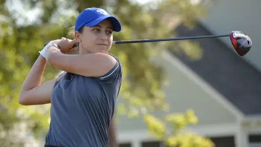 Marta Aguilar takes a swing during the second round of the BIG EAST Championship on April 20.