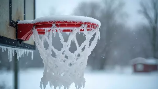 Snow on Basketball Rim