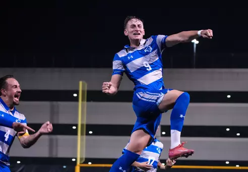 Joaquin Brizuela Celebreating Goal Against St. John's