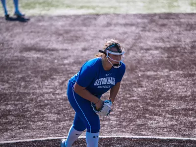 Kyra Kreuscher about to start pitching