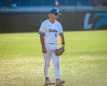 Ty Acker getting ready to field an at-bat
