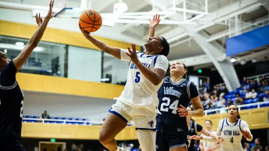 Savannah Catalon drives against Villanova on Feb. 26