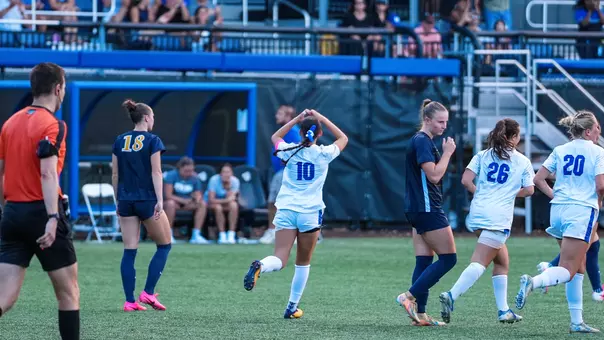 Brianna Azevedo Celebrates Scoring Game Winner vs Drexel