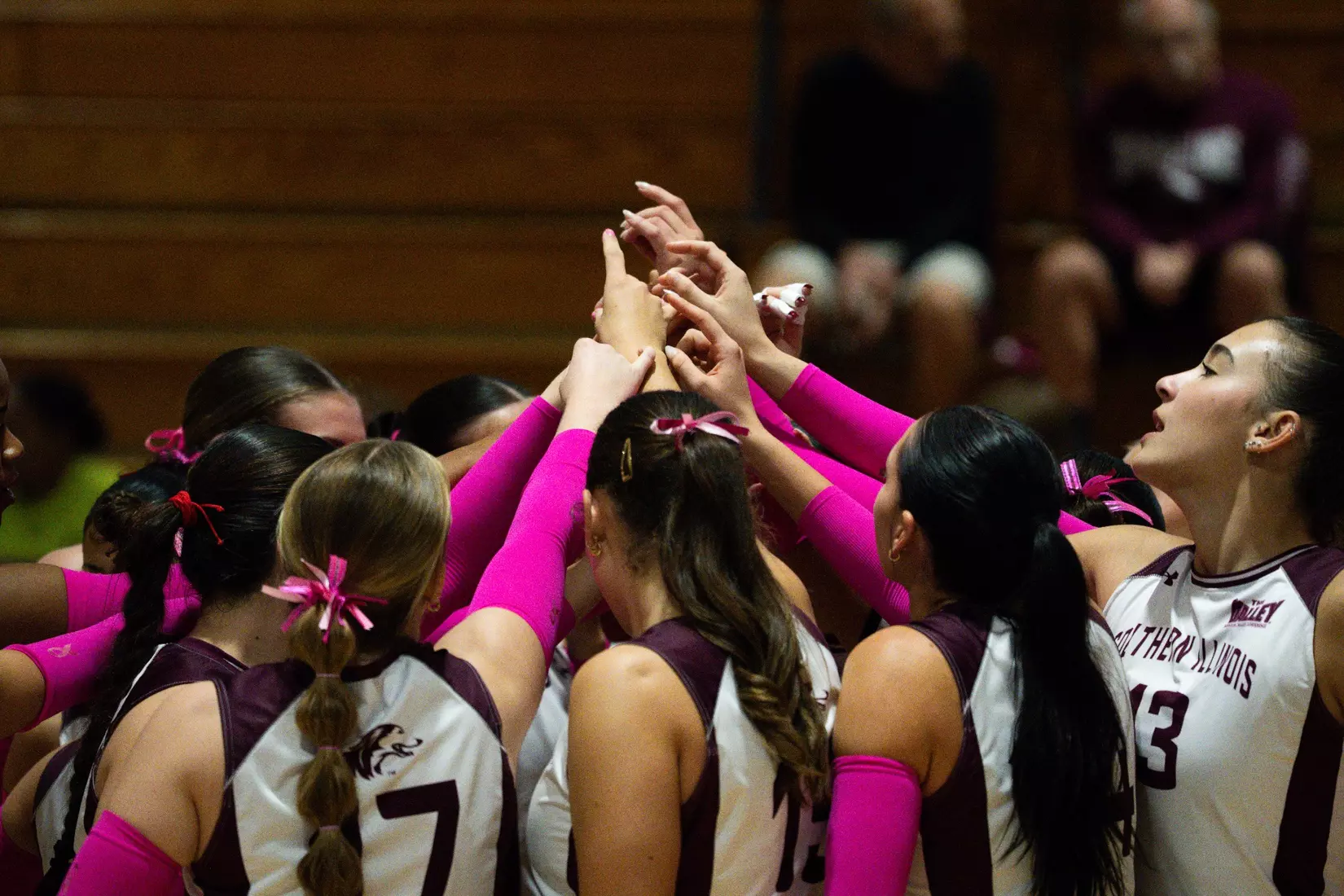 The team breaks down a huddle.