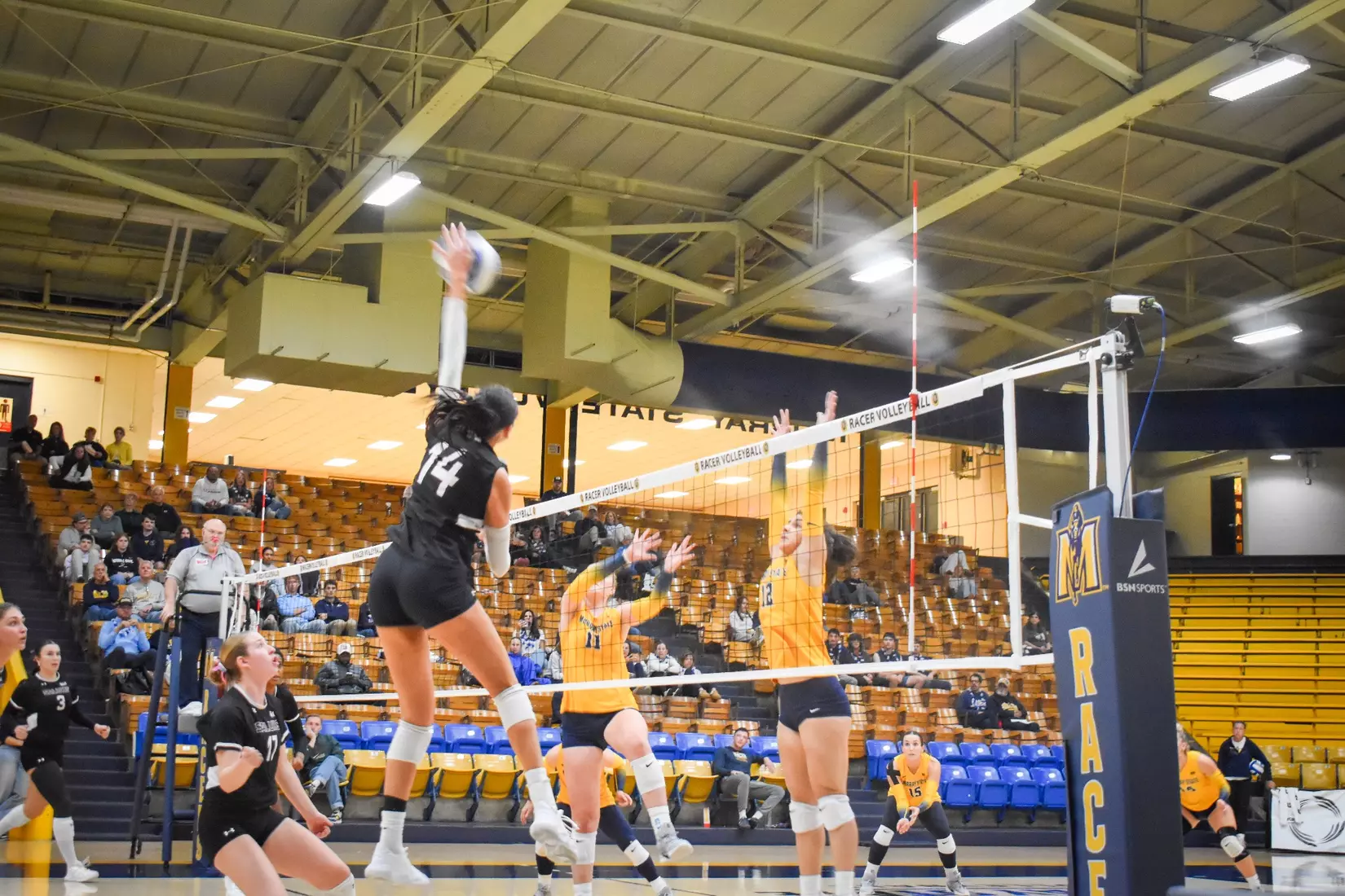 Ella Swansiger attacks a ball.
