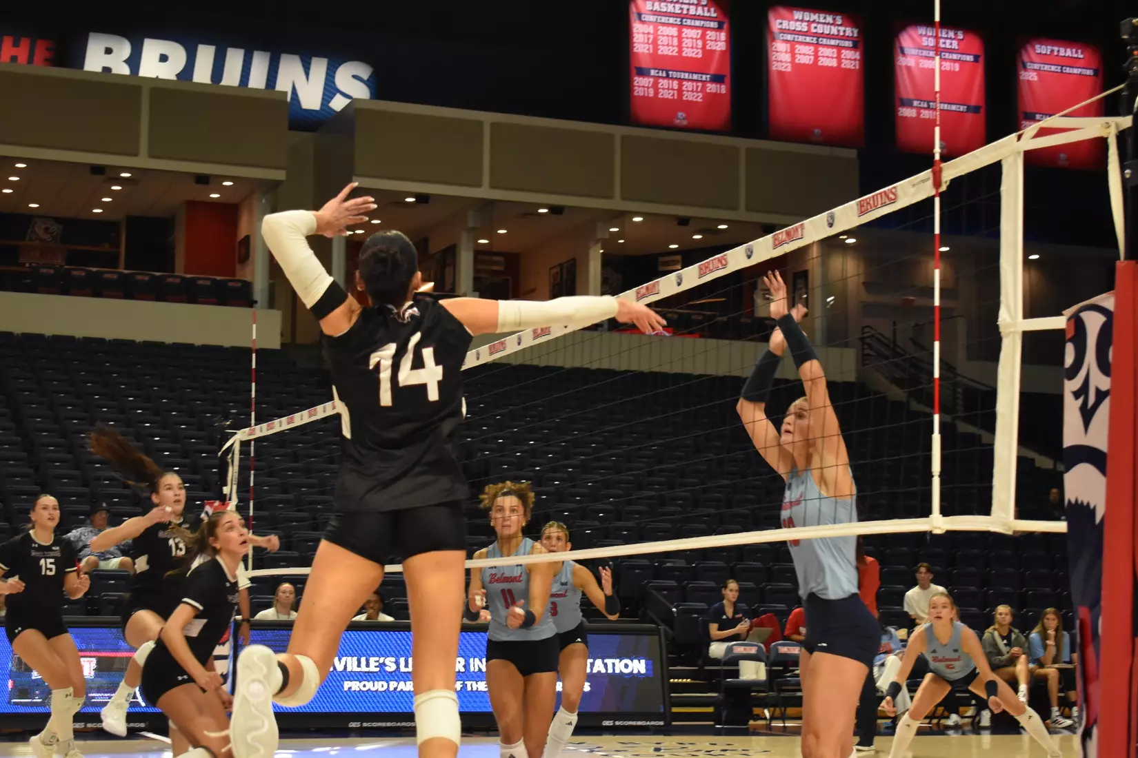 Ella Swansiger attacks a ball.