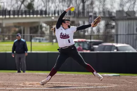 Hailey Lucas during SIU's 7-2 win in Game 1 at Charlotte West Stadium.