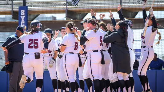 Sydney Potter Celebrates a Home Run at Indiana State