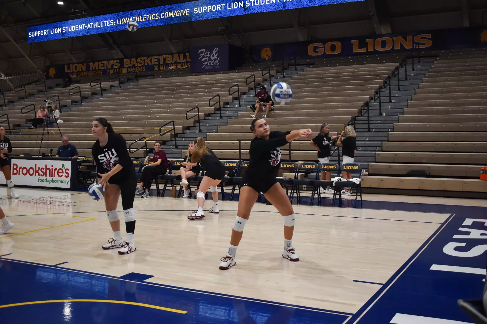 Ida Almkvist bumps a ball in warmups.