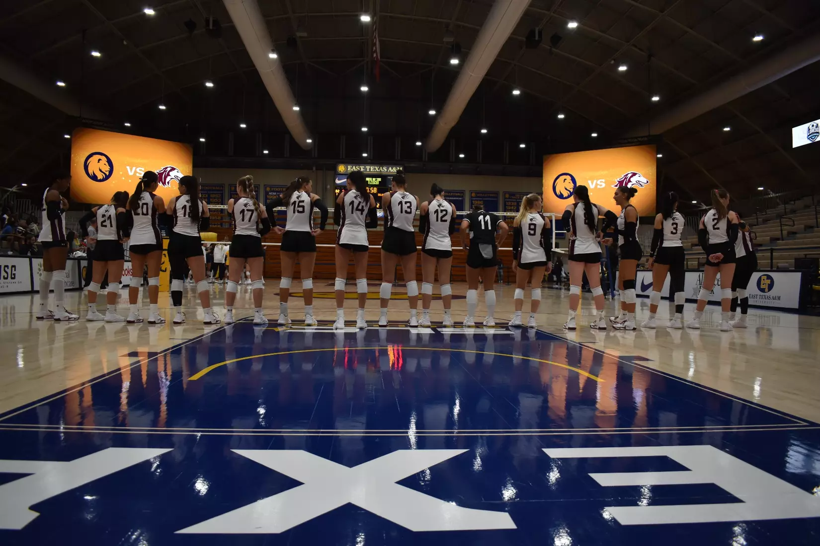 The team stands in line waiting for startling lineups to be announced.
