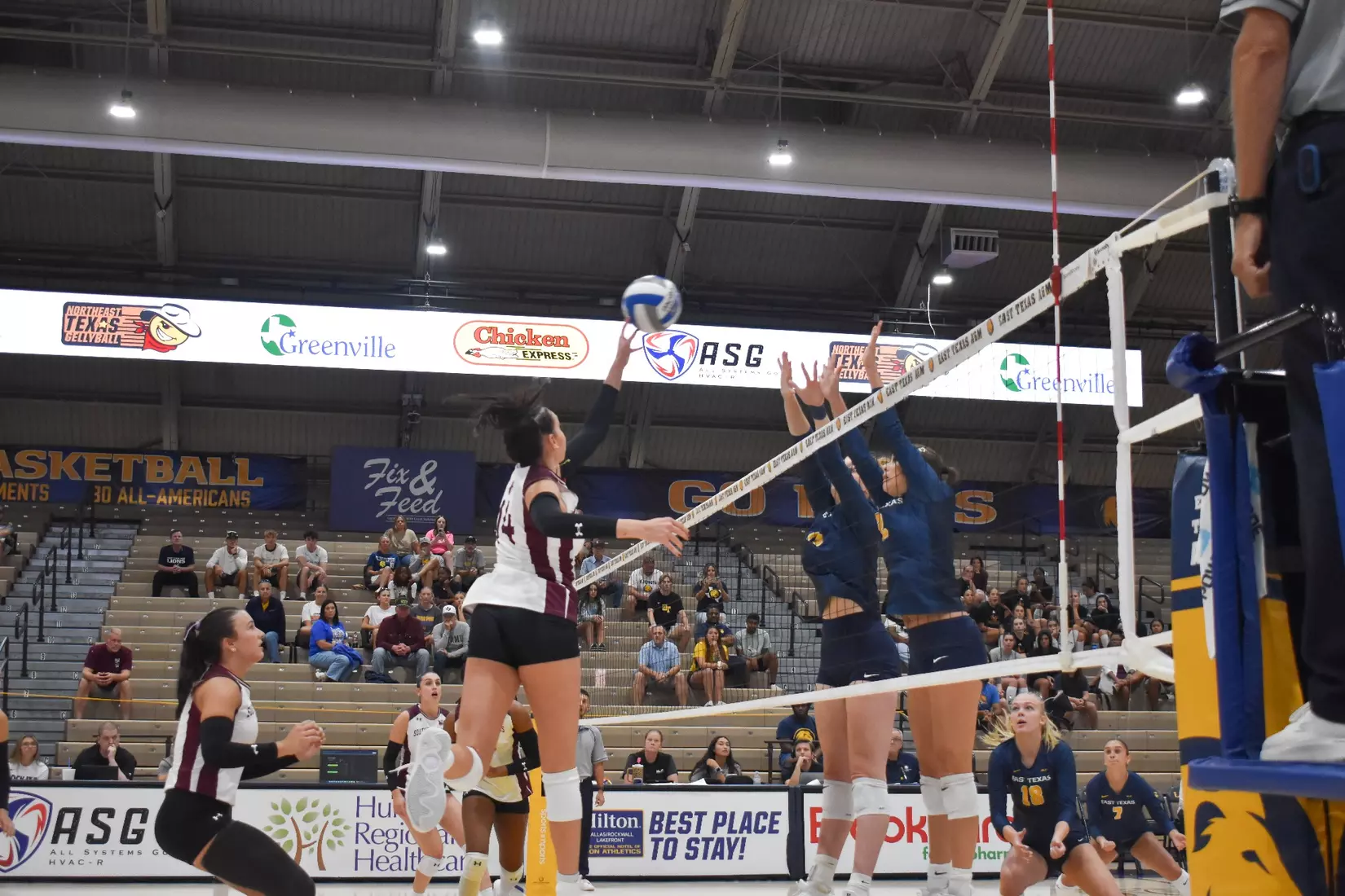 Ella Swansiger taps a ball over the net.